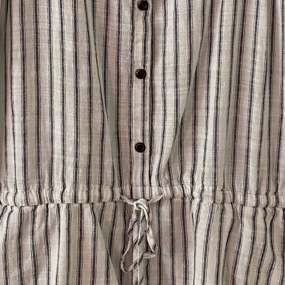 Old Navy White Striped Button Front Romper - Picture 4 of 7